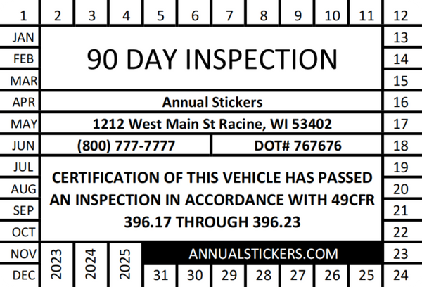 90 Day Inspection Stickers MADE EASY – Annual Stickers
