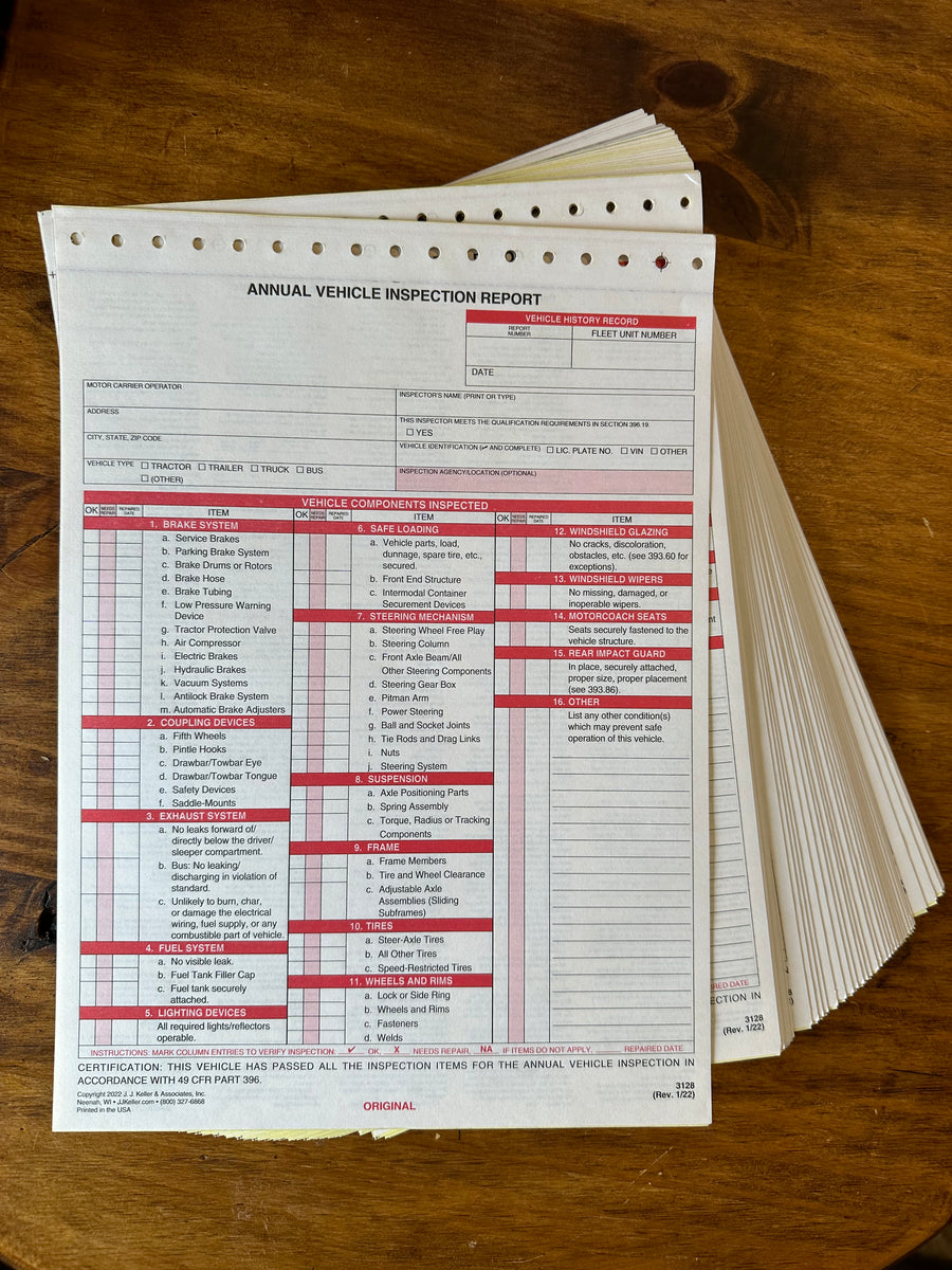 Annual Inspection forms – Annual Stickers